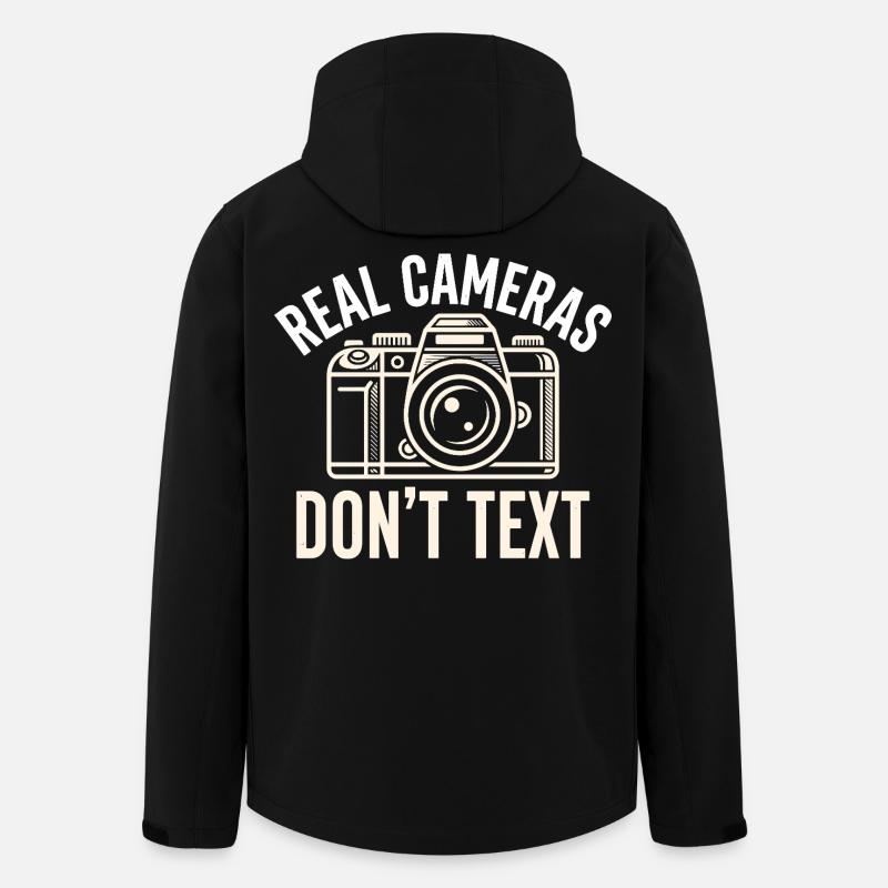 Real Cameras Don't Text Statement - Men’s Recycled Softshell Jacket by Stanley/Stella - black