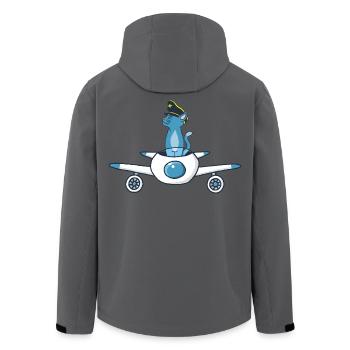 Chat pilote d'avion - Veste softshell homme en polyester recyclé Stanley/Stella - noir - Dos - AI Model Male 185 light (185cm)