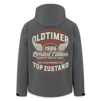 Cadeau d’anniversaire vintage 1986 pour le 40e anniversaire - Veste softshell homme en polyester recyclé Stanley/Stella - noir - Dos - AI Model Male 185 light (185cm)