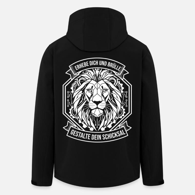Löwen-Circuitlogo Gestalte Dein Schicksal - Recycelte Männer Softshell-Jacke von Stanley/Stella - Schwarz
