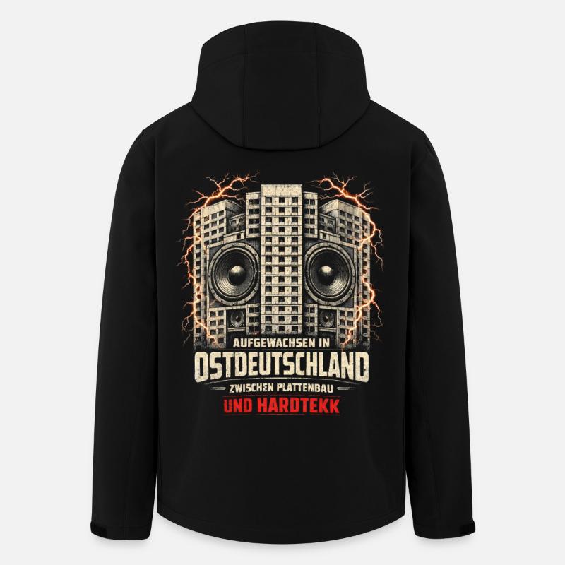 Hardtekk Tekke Ostdeutschland Plattenbau - Veste softshell homme en polyester recyclé Stanley/Stella - noir