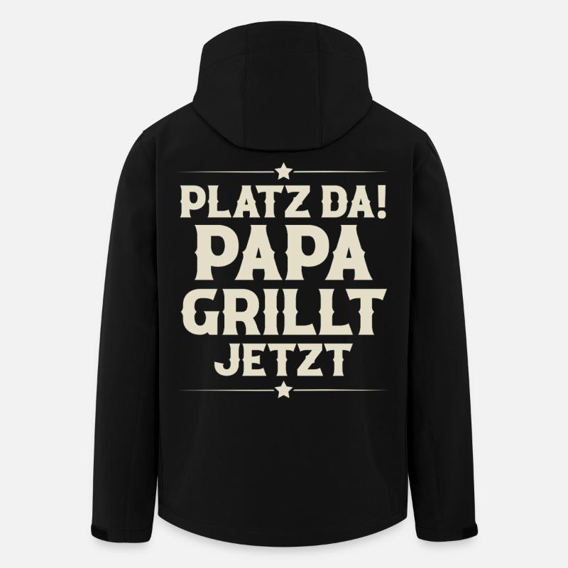 Papa Père Barbecue - Veste softshell homme en polyester recyclé Stanley/Stella - noir