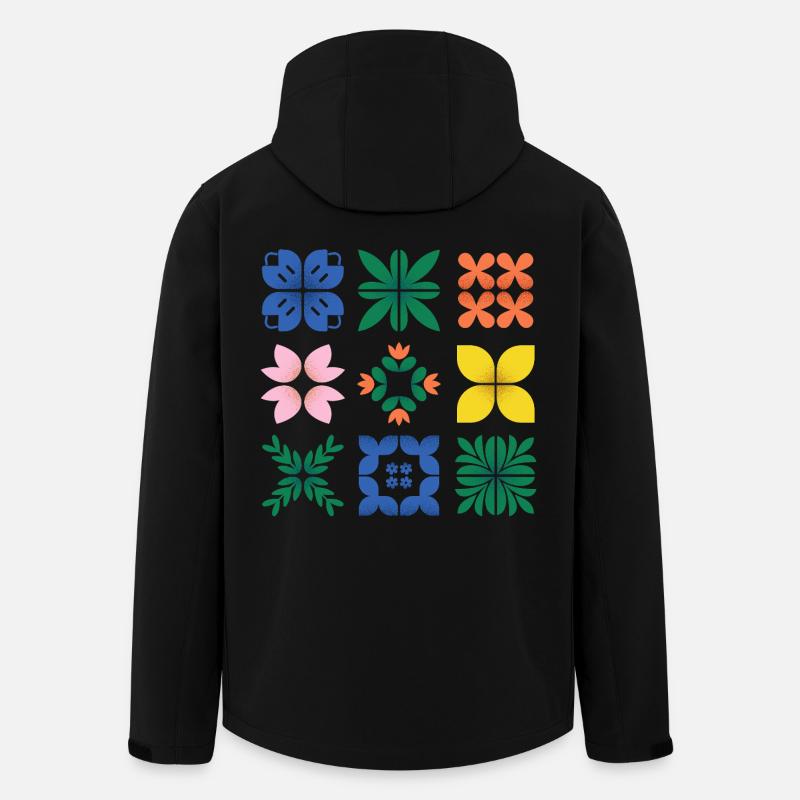 Mosaik bunte Grafik - Recycelte Männer Softshell-Jacke von Stanley/Stella - Schwarz