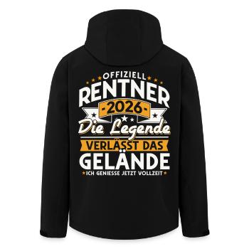 Retraités 2026 - La légende quitte le site - Veste softshell homme en polyester recyclé Stanley/Stella - noir - Dos - AI Model Male 185 light (185cm)