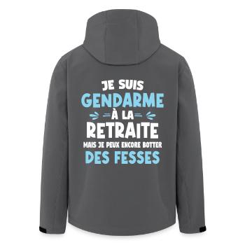 Je suis gendarme à la retraite mais je peux encore - Veste softshell homme en polyester recyclé Stanley/Stella - noir - Dos - AI Model Male 185 light (185cm)
