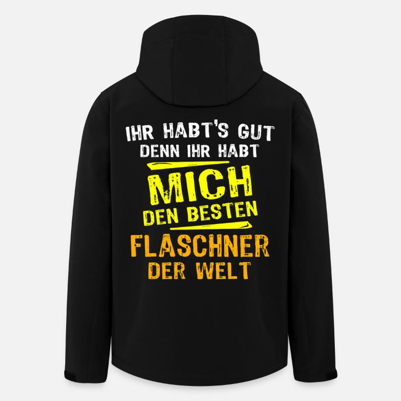 Flaschner Geschenk - Recycelte Männer Softshell-Jacke von Stanley/Stella - Schwarz