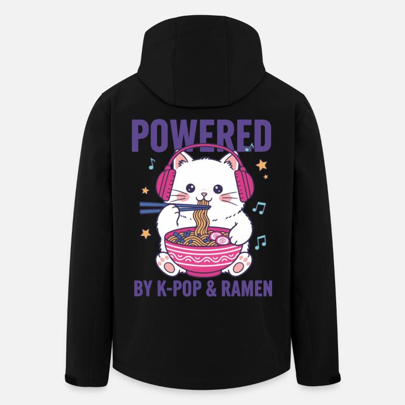 Drivs av K-Pop och ramen Kpop Koreansk musikanime - Softshelljacka herr i återvunnen polyester Stanley/Stella - svart