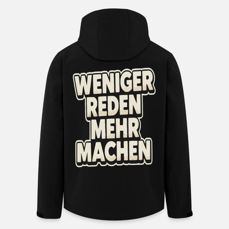 Weniger Reden Mehr Machen - Recycelte Männer Softshell-Jacke von Stanley/Stella - Schwarz