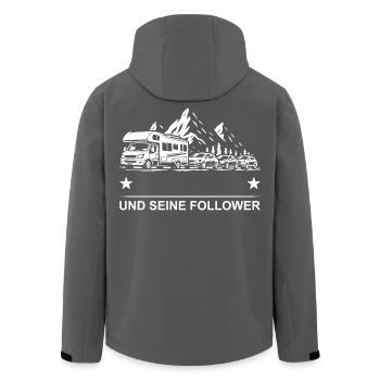 Bergroute mit Followers - Recycelte Männer Softshell-Jacke von Stanley/Stella - Schwarz - Hinten - AI Model Male 185 light (185cm)