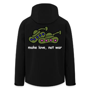 Macht Liebe, keinen Krieg | Frieden, Cartoon - Recycelte Männer Softshell-Jacke von Stanley/Stella - Schwarz - Hinten - AI Model Male 185 light (185cm)