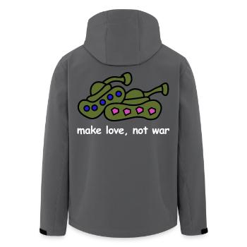 Make Love, Not War | Peace, Cartoon - Men’s Recycled Softshell Jacket by Stanley/Stella - anthracite - Back - AI Model Male 185 light (185cm)