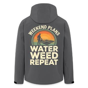 Plans du week-end Humour de jardin - Veste softshell homme en polyester recyclé Stanley/Stella - noir - Dos - AI Model Male 185 light (185cm)
