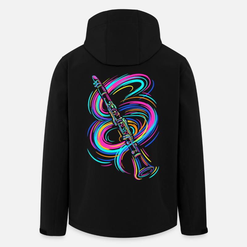 Bunte Klarinette - Recycelte Männer Softshell-Jacke von Stanley/Stella - Schwarz