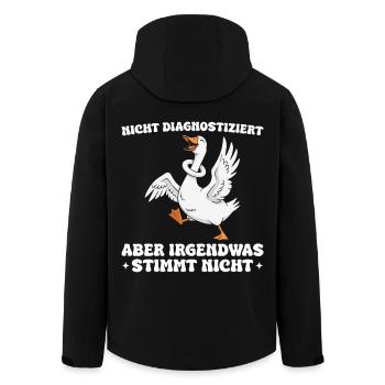 Lustige Gans Spruch Irgendwas stimmt nicht - Recycelte Männer Softshell-Jacke von Stanley/Stella - Schwarz - Hinten - AI Model Male 185 light (185cm)