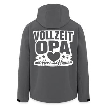 Vollzeit Opa mit Herz und Humor - Recycelte Männer Softshell-Jacke von Stanley/Stella - Schwarz - Hinten - AI Model Male 185 light (185cm)
