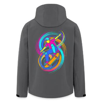 Skateboarder - Recycelte Männer Softshell-Jacke von Stanley/Stella - Schwarz - Hinten - AI Model Male 185 light (185cm)