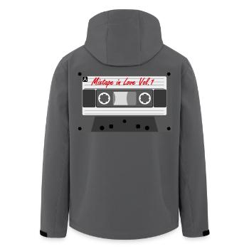 Mixtape in Love Vol.1 - Men’s Recycled Softshell Jacket by Stanley/Stella - black - Back - AI Model Male 185 light (185cm)