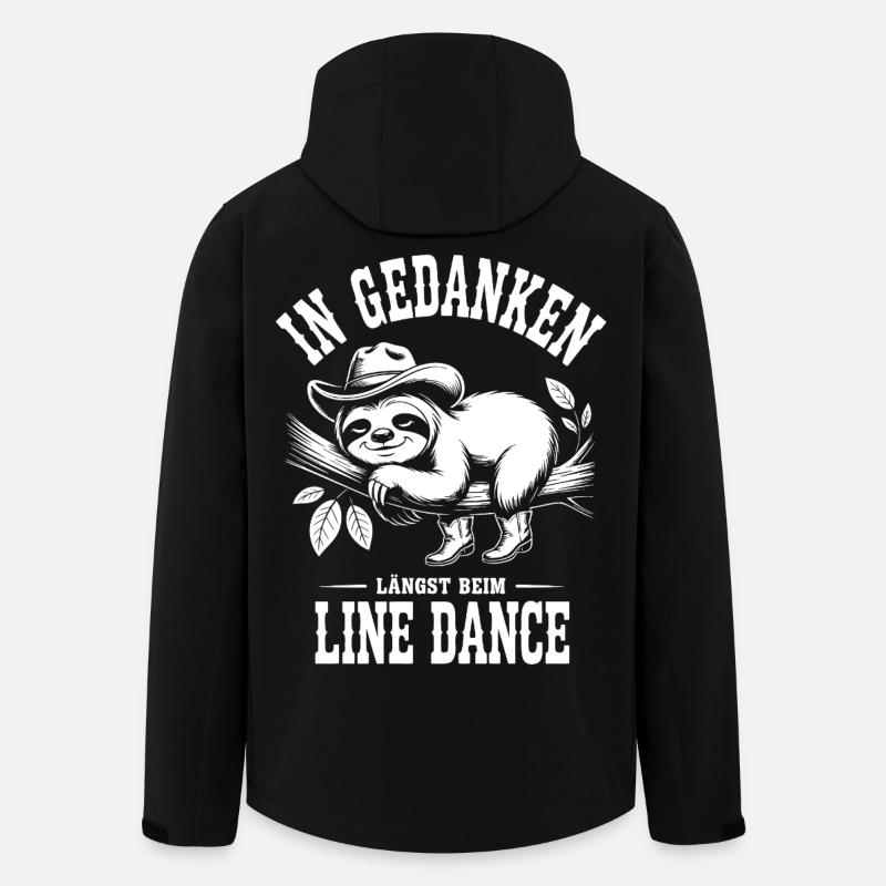 Faultier Line Dance Gedanken - Recycelte Männer Softshell-Jacke von Stanley/Stella - Schwarz