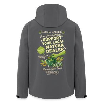 Support Your Local Matcha Dealer Green Tea Matcha - Recycelte Männer Softshell-Jacke von Stanley/Stella - Schwarz - Hinten - AI Model Male 185 light (185cm)