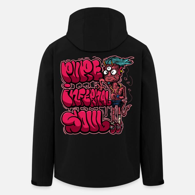 Neon Pink Graffiti Monster - Men’s Recycled Softshell Jacket by Stanley/Stella - black