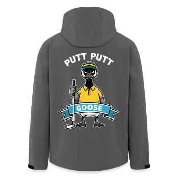 Golf lustige Gans - Recycelte Männer Softshell-Jacke von Stanley/Stella - Schwarz - Hinten - AI Model Male 185 light (185cm)