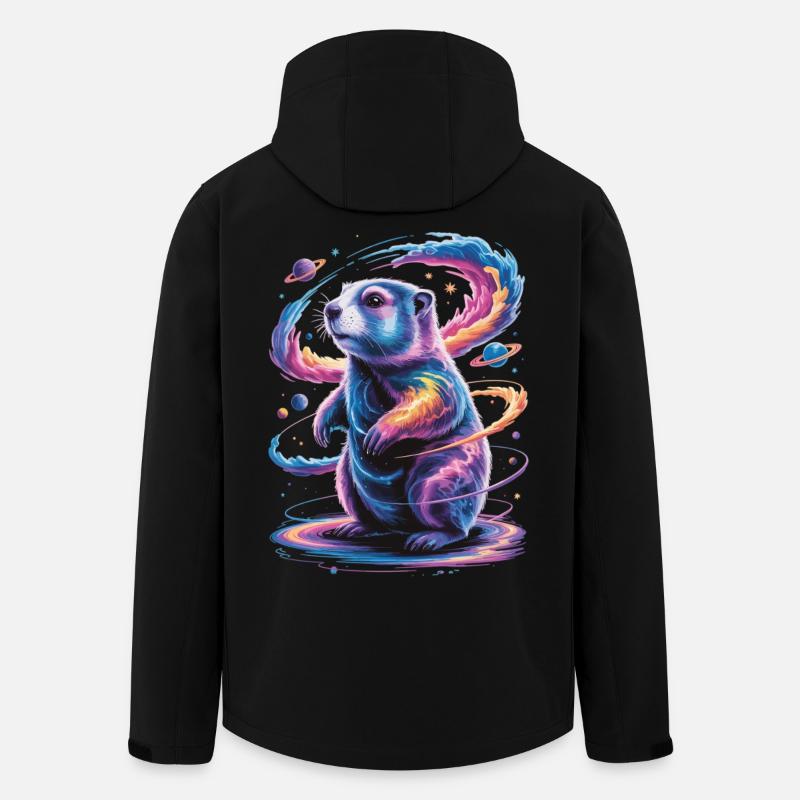 Cosmic Groundhog T-Shirt – Space Space - Men’s Recycled Softshell Jacket by Stanley/Stella - black