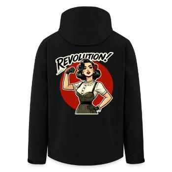 Revolution Frauenpower Retro - Recycelte Männer Softshell-Jacke von Stanley/Stella - Schwarz - Hinten - AI Model Male 185 light (185cm)