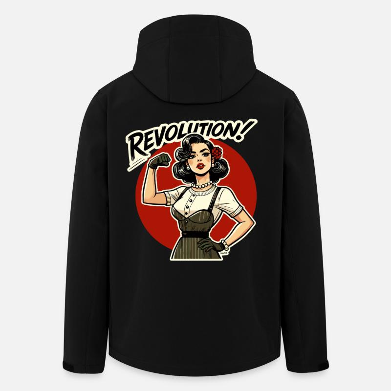 Revolution Frauenpower Retro - Recycelte Männer Softshell-Jacke von Stanley/Stella - Schwarz