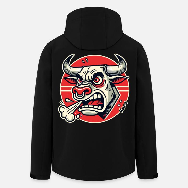 Arg Bull retro-logotyp - Återvunnen softshell-jacka Herr Stanley/Stella Discoverer - svart