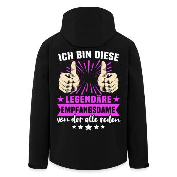 Receptionist Sayings - Men’s Recycled Softshell Jacket by Stanley/Stella - black - Back - AI Model Male 185 light (185cm)