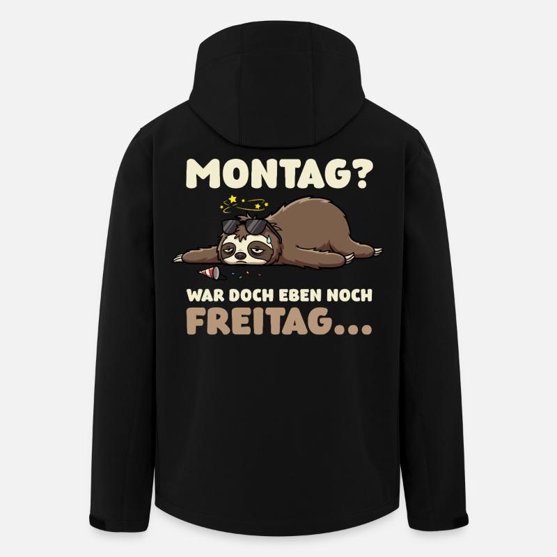 Lundi ? C’était juste vendredi – paresseuse - Veste softshell homme en polyester recyclé Stanley/Stella - noir