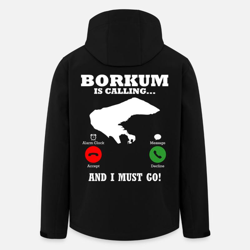 Île Borkum APPELS DRÔLES - Veste softshell homme en polyester recyclé Stanley/Stella - noir