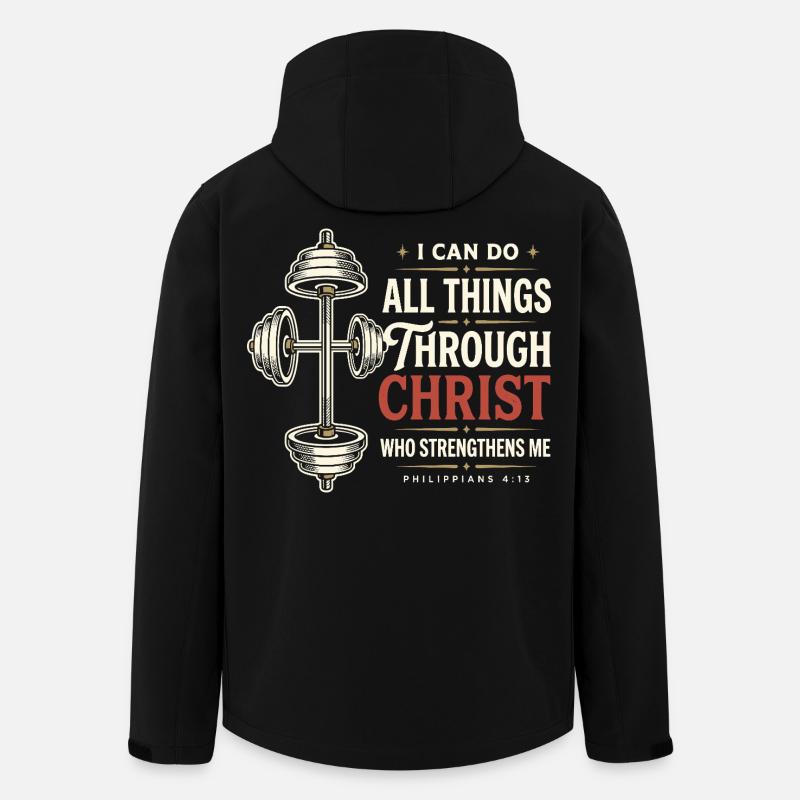 Christian Strength Philippians 4:13 - Men’s Recycled Softshell Jacket by Stanley/Stella - black