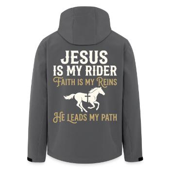 Jesus ist mein Reiter Glauben - Recycelte Männer Softshell-Jacke von Stanley/Stella - Schwarz - Hinten - AI Model Male 185 light (185cm)