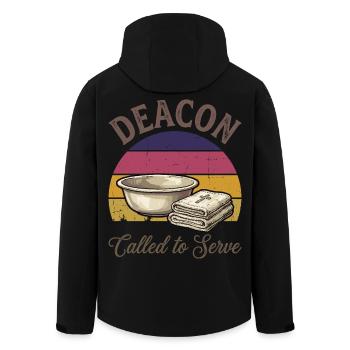 Church Religious Deacon Called To Serve - Men’s Recycled Softshell Jacket by Stanley/Stella - black - Back - AI Model Male 185 light (185cm)