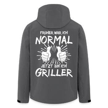 Griller - Recycelte Männer Softshell-Jacke von Stanley/Stella - Schwarz - Hinten - AI Model Male 185 light (185cm)
