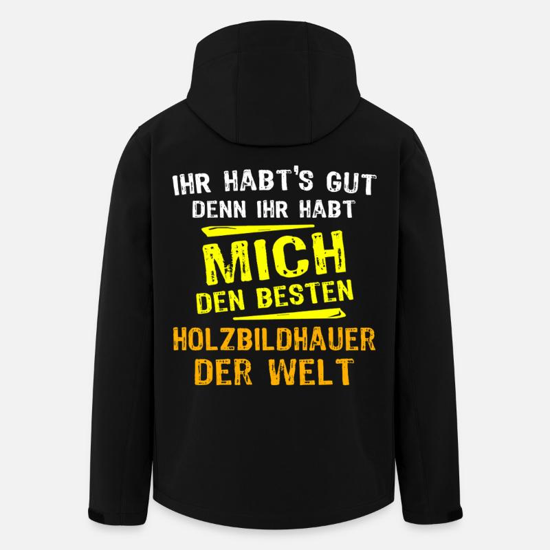 Holzbildhauer Geschenk - Recycelte Männer Softshell-Jacke von Stanley/Stella - Schwarz