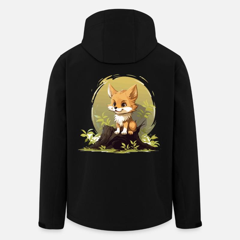 Waldfuchs im Sonnenwald - Recycelte Männer Softshell-Jacke von Stanley/Stella - Schwarz