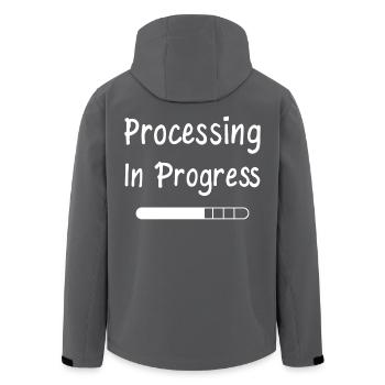 Processing In Progress Ladebalken Statement - Recycelte Männer Softshell-Jacke von Stanley/Stella - Schwarz - Hinten - AI Model Male 185 light (185cm)