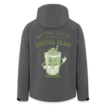 Club social Matcha Latte Rejoignez notre cérémonie Green - Veste softshell homme en polyester recyclé Stanley/Stella - noir - Dos - AI Model Male 185 light (185cm)