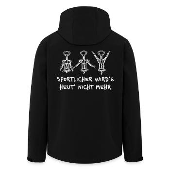 Entraînement en tire-bouchon – Drôle de proverbe de bière - Veste softshell homme en polyester recyclé Stanley/Stella - noir - Dos - AI Model Male 185 light (185cm)