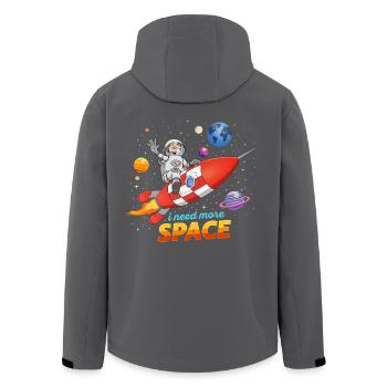 J’ai besoin de plus d’espace. Illustration d’astronaute sur fusée - Veste softshell homme en polyester recyclé Stanley/Stella - noir - Dos - AI Model Male 185 light (185cm)