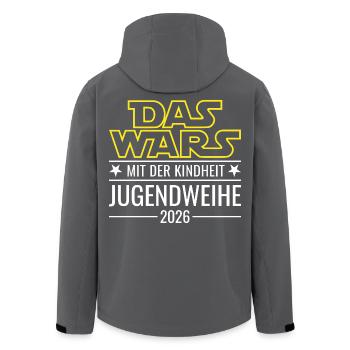 Jugendweihe 2026 Das wars mit der Kindheit - Recycelte Männer Softshell-Jacke von Stanley/Stella - Schwarz - Hinten - AI Model Male 185 light (185cm)
