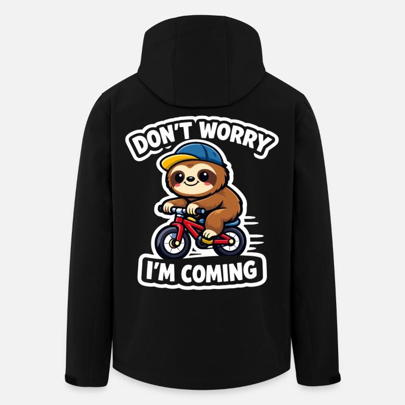 Sloth Kawaii Bicycle Gift Cute - Men’s Recycled Softshell Jacket by Stanley/Stella - black
