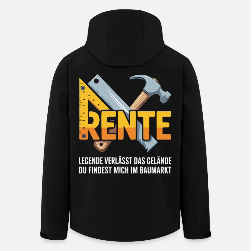 Rente im Baumarkt – Werkzeug-Logo - Recycelte Männer Softshell-Jacke von Stanley/Stella - Schwarz