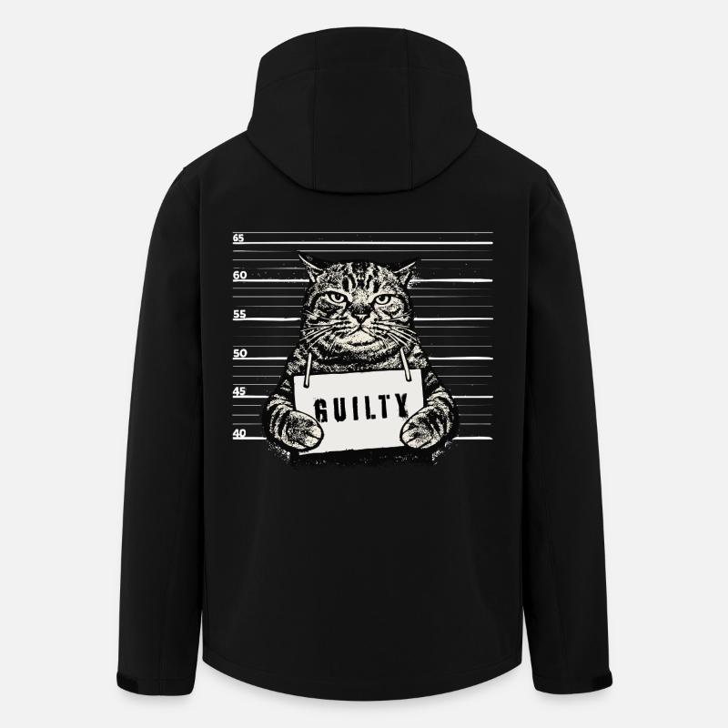 Grim Cat – Mugshot Guilty Design - Men’s Recycled Softshell Jacket by Stanley/Stella - black