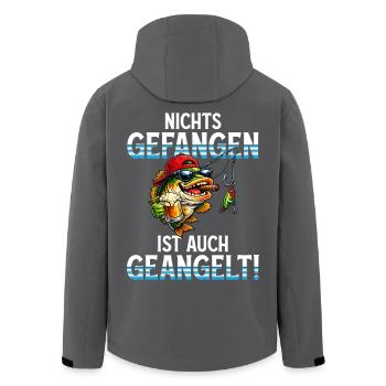 Angler Angeln  Nichts gefangen ist auch geangelt - Recycelte Männer Softshell-Jacke von Stanley/Stella - Schwarz - Hinten - AI Model Male 185 light (185cm)