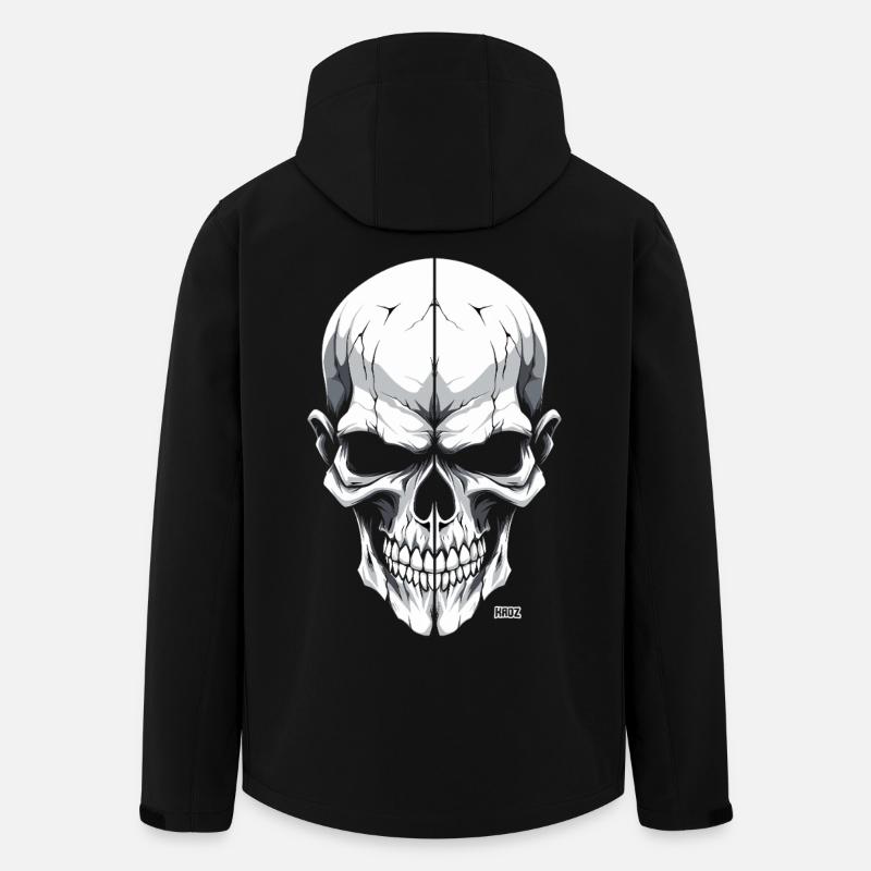 Monochrom Totenkopf weiß - Recycelte Männer Softshell-Jacke von Stanley/Stella - Schwarz