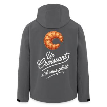 France Breakfast Un croissant S’il Vous Plaît - Veste softshell homme en polyester recyclé Stanley/Stella - noir - Dos - AI Model Male 185 light (185cm)