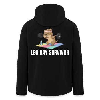 Leg Day Survivor Quokka Workout - Recycelte Männer Softshell-Jacke von Stanley/Stella - Schwarz - Hinten - AI Model Male 185 light (185cm)
